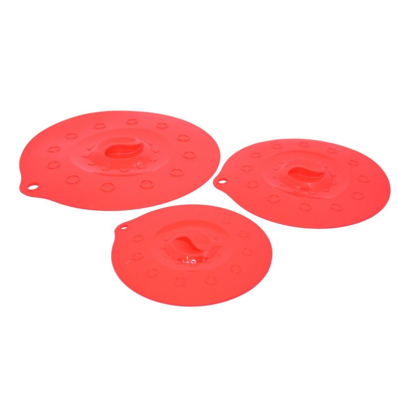 Preview: Silikondeckel 29cm „FUNNY KITCHEN“ rot