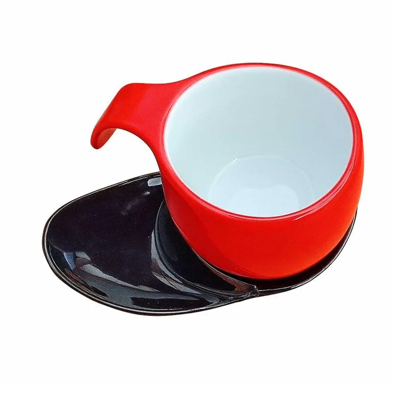 Espressotasse Vision 4tlg Schwarz / Rot im Farbwechsel