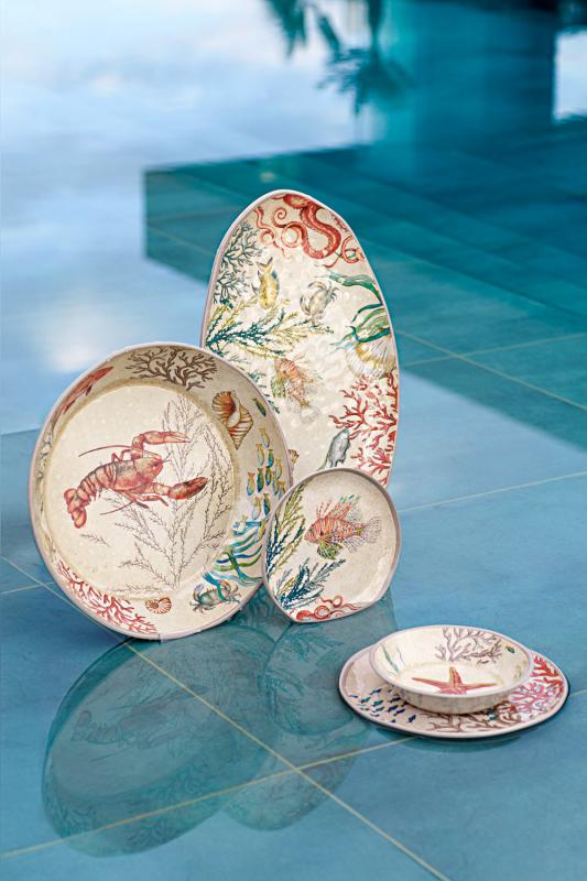 Teller tief / Suppenteller Ø 19,5 cm Sea Life Set mit 2 Stück