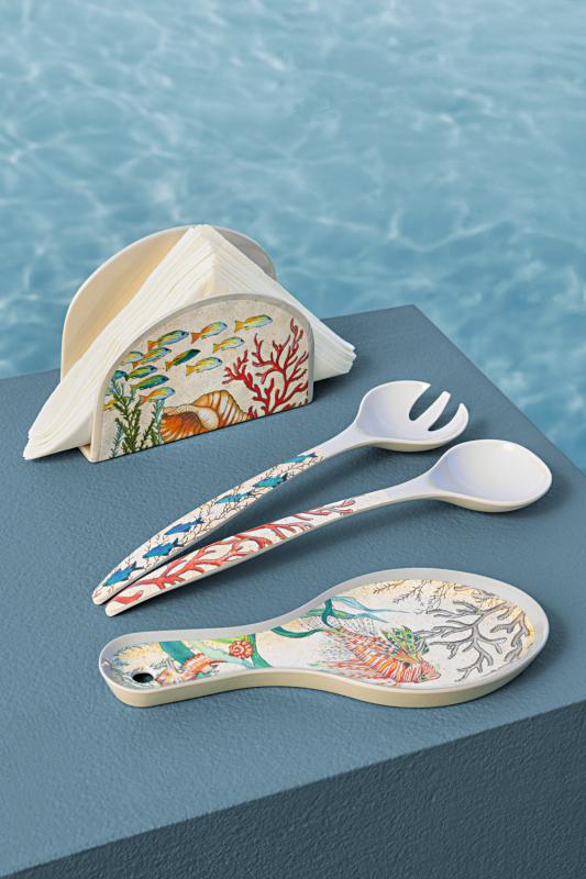 Preview: Salatbesteck 29 x 7 cm Sea Life