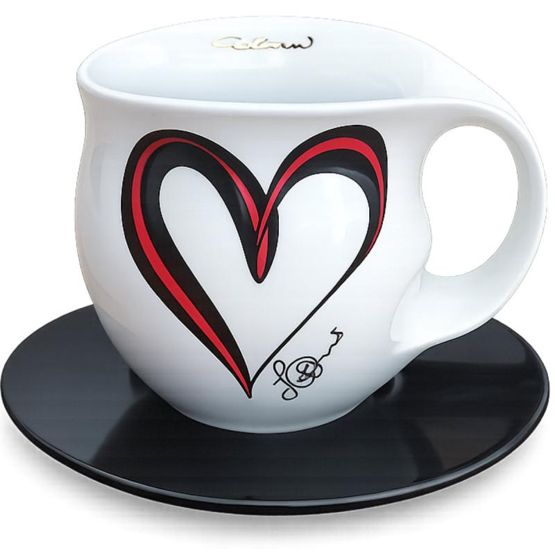 Preview: Luigi Colani Kaffeebecherset XXL Heart red/black