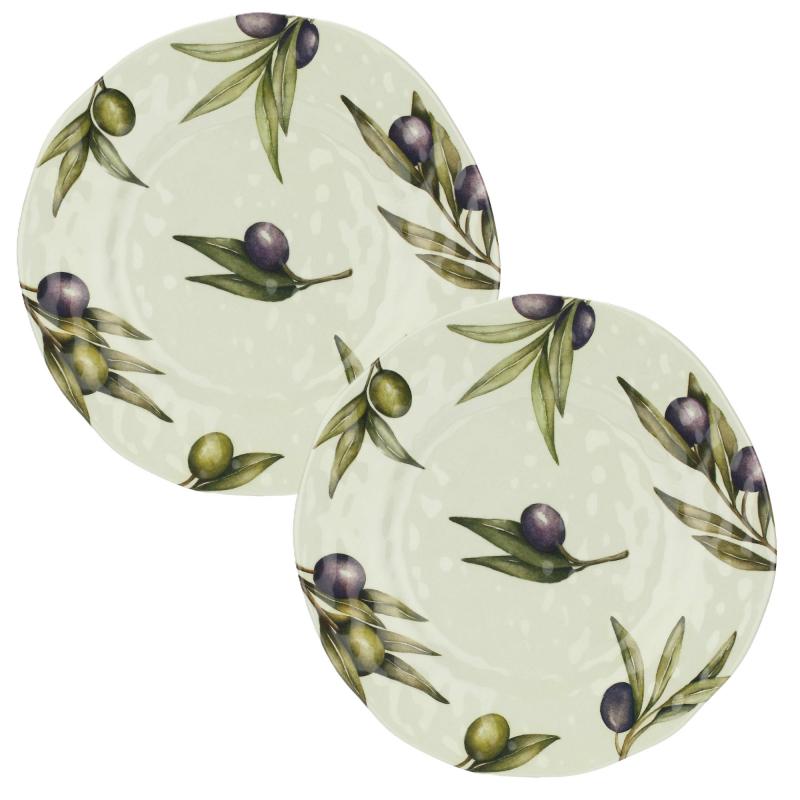 Preview: Geschirrset 8-teilig Olive Melamin