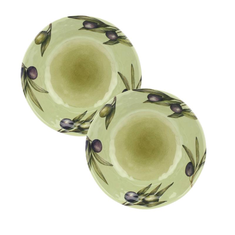 Suppenteller Tieferteller Ø 21 cm Olive Set mit 2 Stück