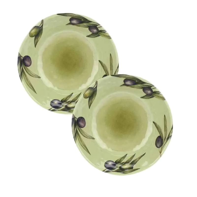Suppenteller Tieferteller Ø 21 cm Olive Set mit 2 Stück