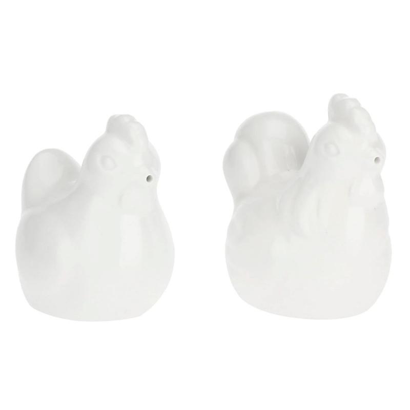 Preview: Salz- und Pfefferstreuer-Set "Gallo Gallina" Fattoria La Porcellana Bianca Novo 5 x 8 cm