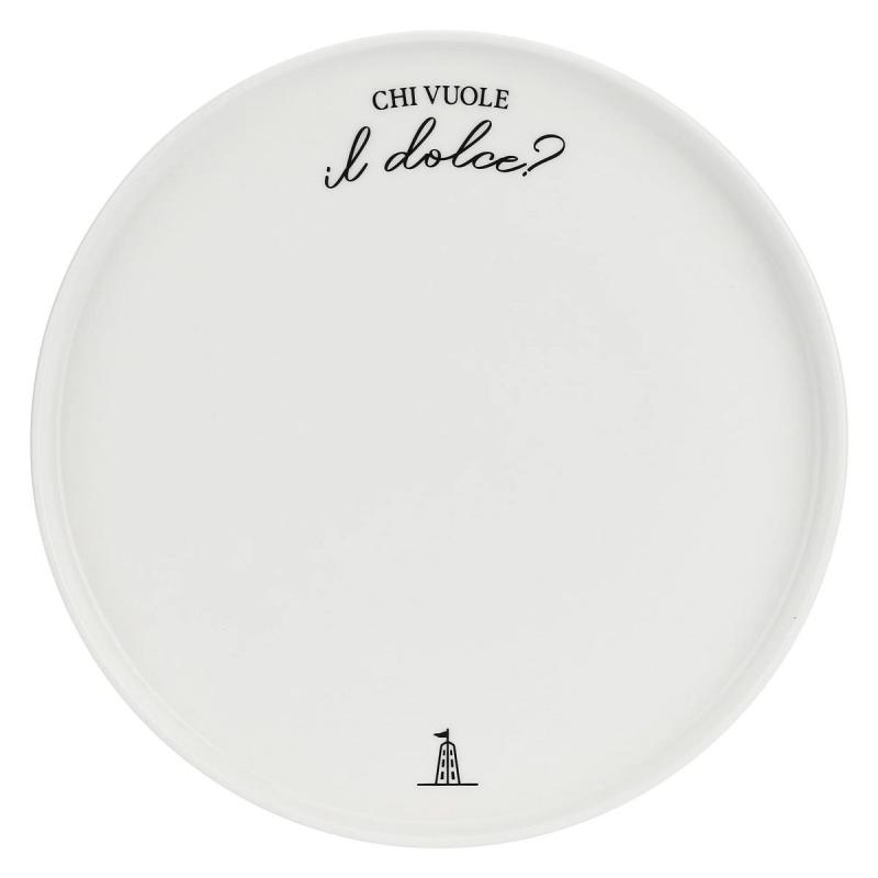 Preview: Tortenplatte auf Fuß I Garbati La Porcellana Bianca Novo 26 x 11 cm