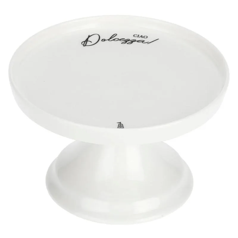 Tortenplatte auf Fuß I Garbati La Porcellana Bianca Novo 17 x 11 cm