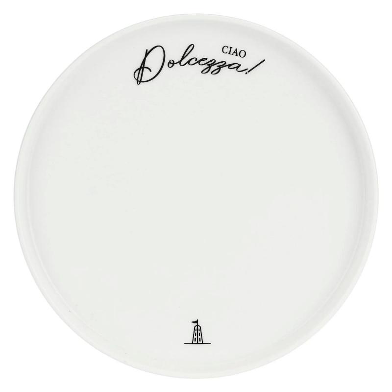 Preview: Tortenplatte auf Fuß I Garbati La Porcellana Bianca Novo 17 x 11 cm