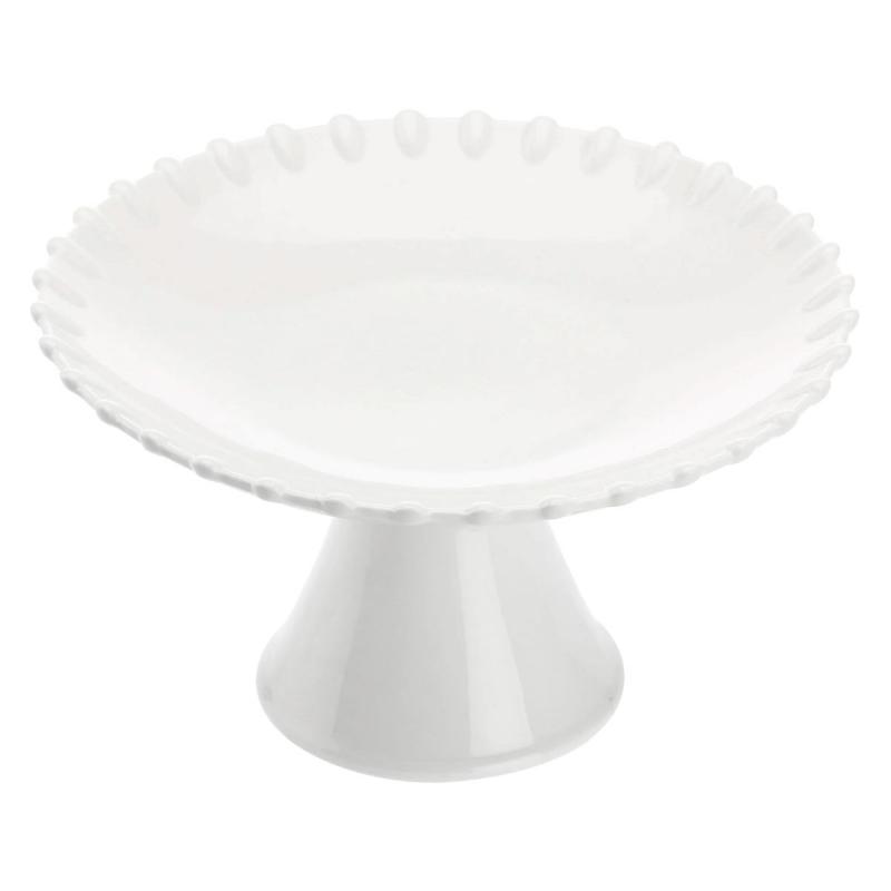 Preview: Tortenplatte auf Fuß Romeo Alzata La Porcellana Bianca Novo 21 x 13 cm