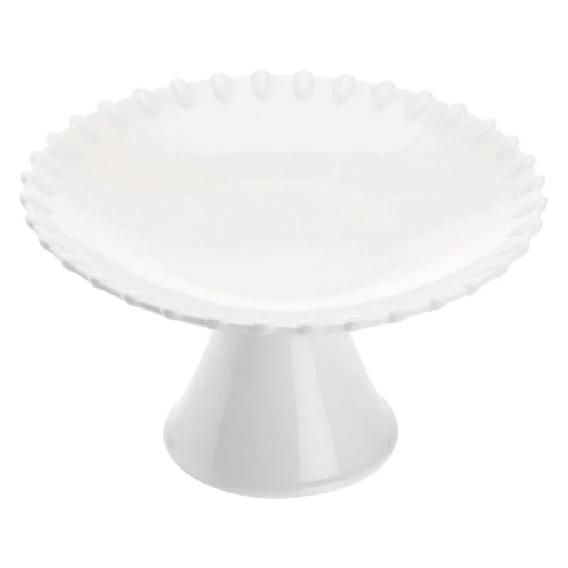 Tortenplatte auf Fuß Romeo Alzata La Porcellana Bianca Novo 21 x 13 cm