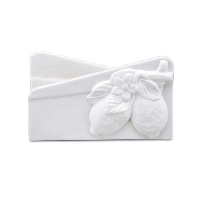 Preview: Serviettenhalter 2er Set "Portatovaglioli Limoni" Fattoria La Porcellana Bianca Novo 16 x10 cm