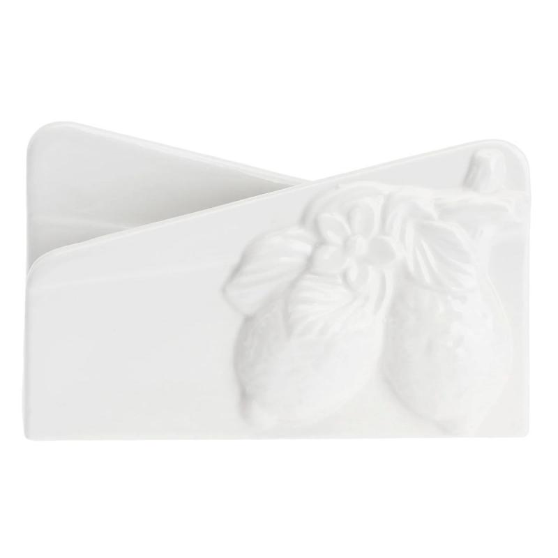 Preview: Serviettenhalter 2er Set "Portatovaglioli Limoni" Fattoria La Porcellana Bianca Novo 16 x10 cm