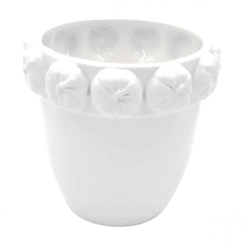 Preview: Allzwecktopf/ Tischmülleimer "Cachepot Pomodori" Fattoria La Porcellana Bianca Novo 11 x 12 cm