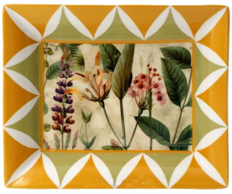 Preview: Schale/ Porzellanplatte rechteckig MIRABILIA 16 x 20 cm gelb