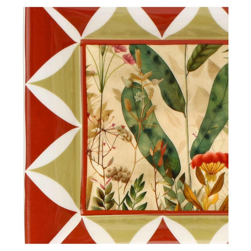 Preview: Schale/ Porzellanplatte rechteckig MIRABILIA 16 x 20 cm rot