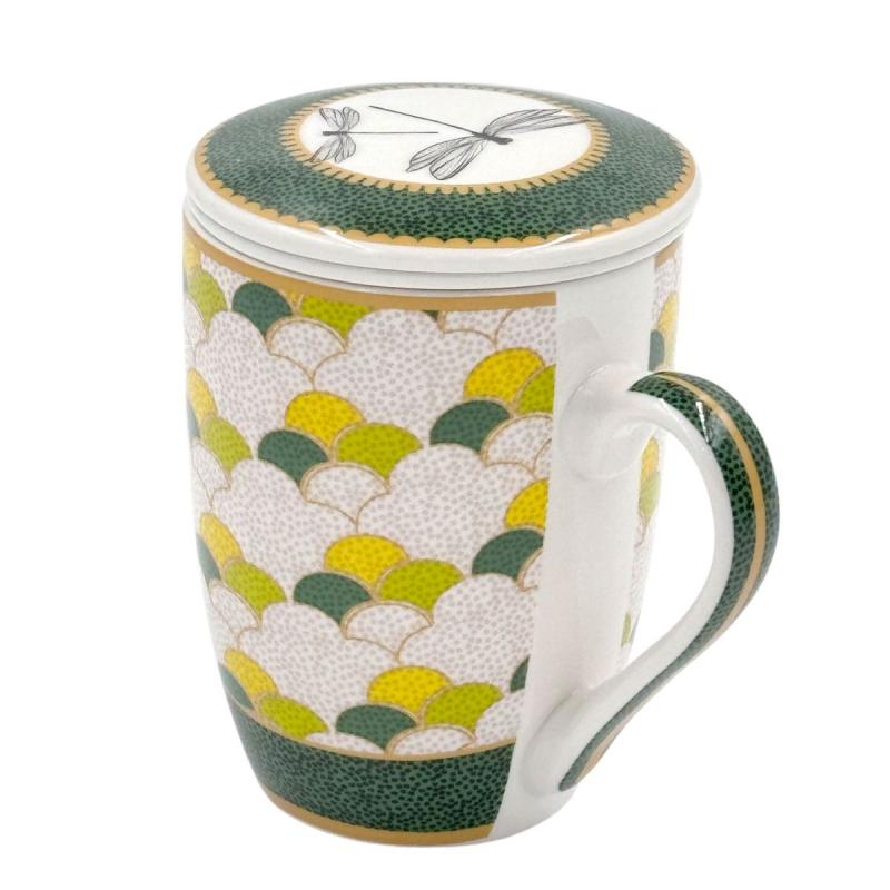 Preview: Teebecher mit Deckel & Filter MIRABILIA 300 ml "Libellula"