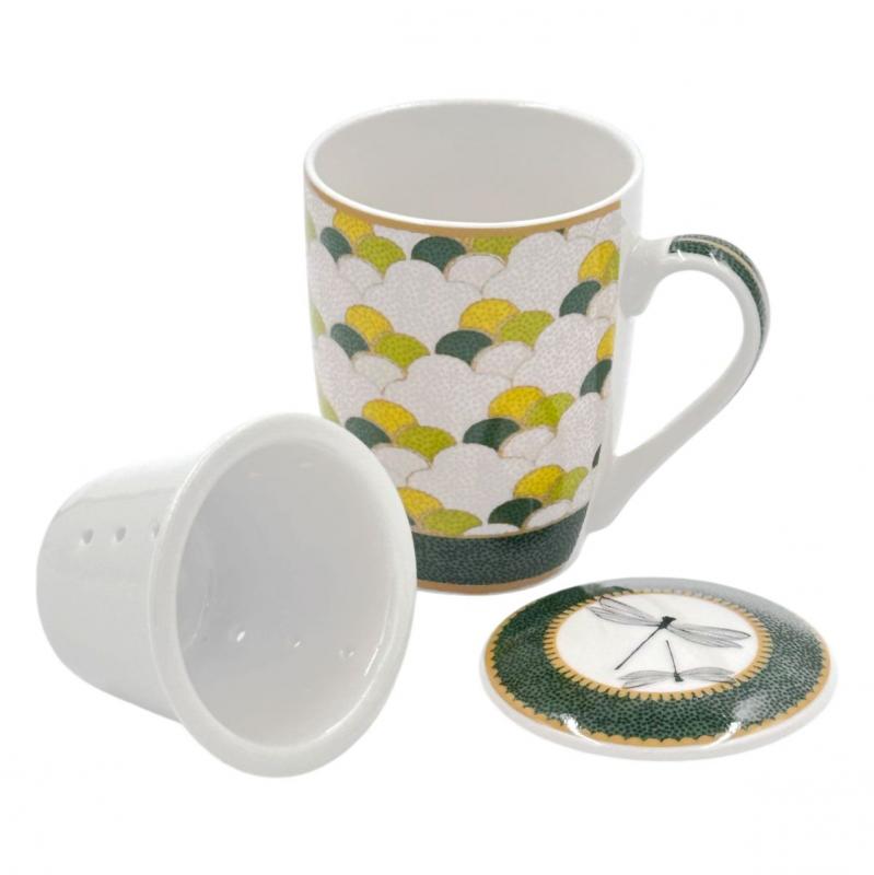 Preview: Teebecher mit Deckel & Filter MIRABILIA 300 ml "Libellula"