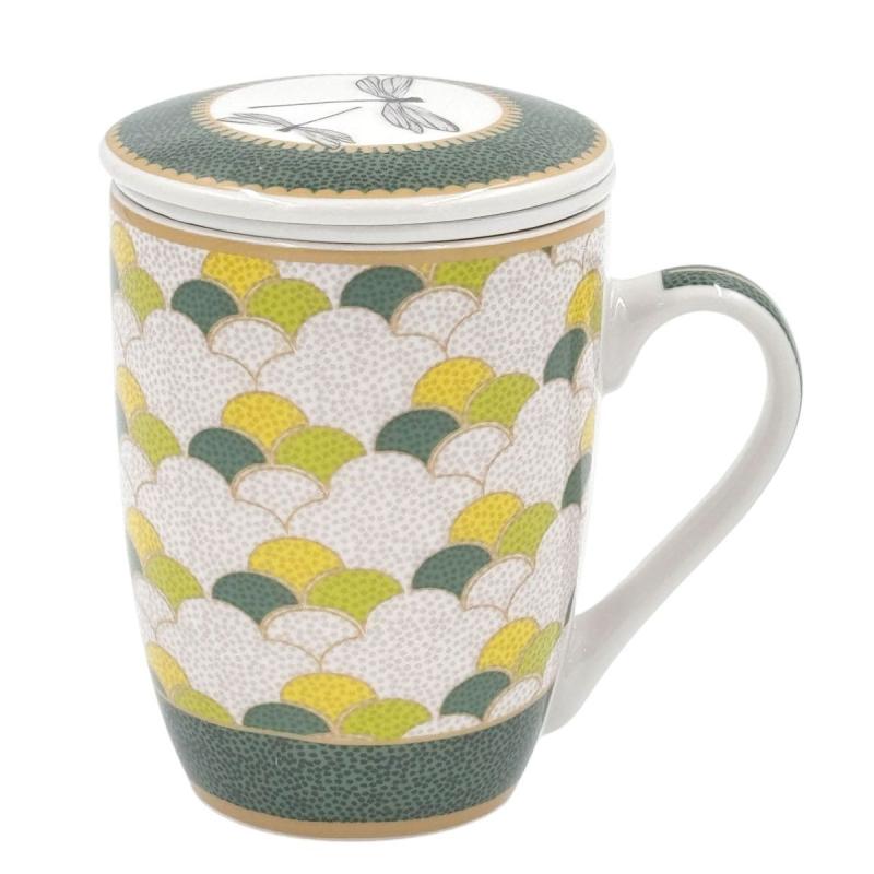 Preview: Teebecher mit Deckel & Filter MIRABILIA 300 ml "Libellula"