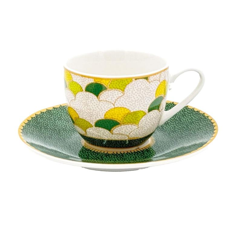 Preview: Espressotassen mit Untertassen 6er Set MIRABILIA 90 ml "Libellula"