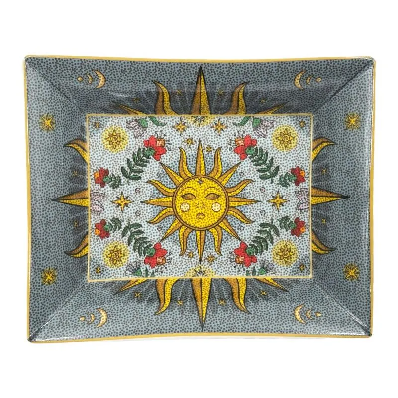 Schale/ Porzellanplatte rechteckig MIRABILIA 16 x 20 cm „Sole & Luna“