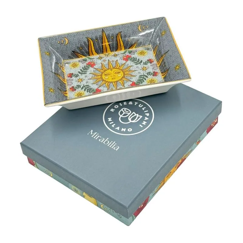 Schale/ Porzellanplatte rechteckig MIRABILIA 16 x 20 cm „Sole & Luna“