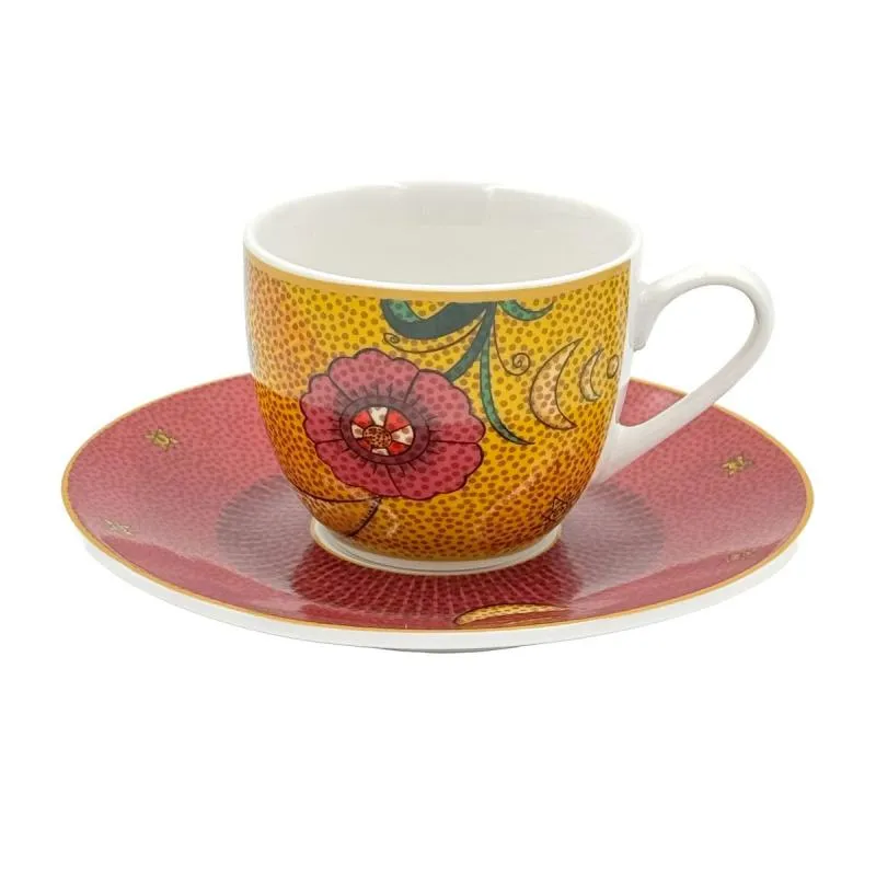 Espressotassen mit Untertassen 6er Set MIRABILIA 90 ml „Sole & Luna“