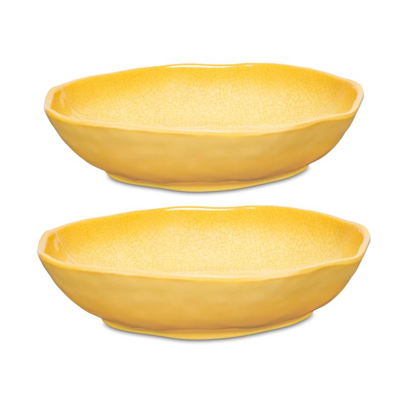 Teller tief Ø 21 cm Atmosfera ocker Set mit 2 Stück