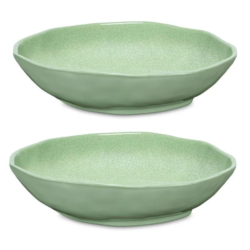 Teller tief / Suppenteller Ø 21 cm Atmosfera grün Set mit 2 Stück