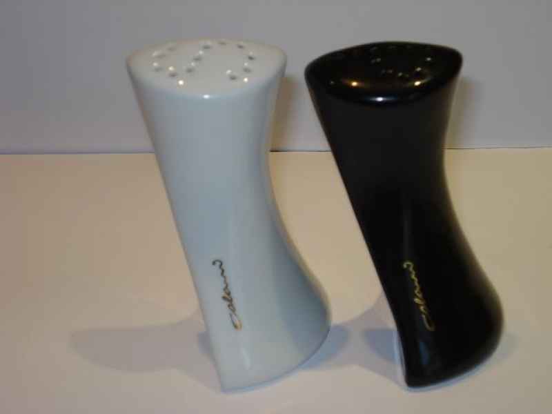 Preview: Luigi Colani Porzellan Salzstreuer und Pfeffersreuer Set schwarz / weiß