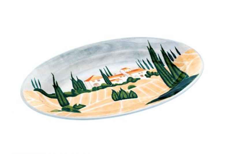 Platte oval 46cm handbemalt 