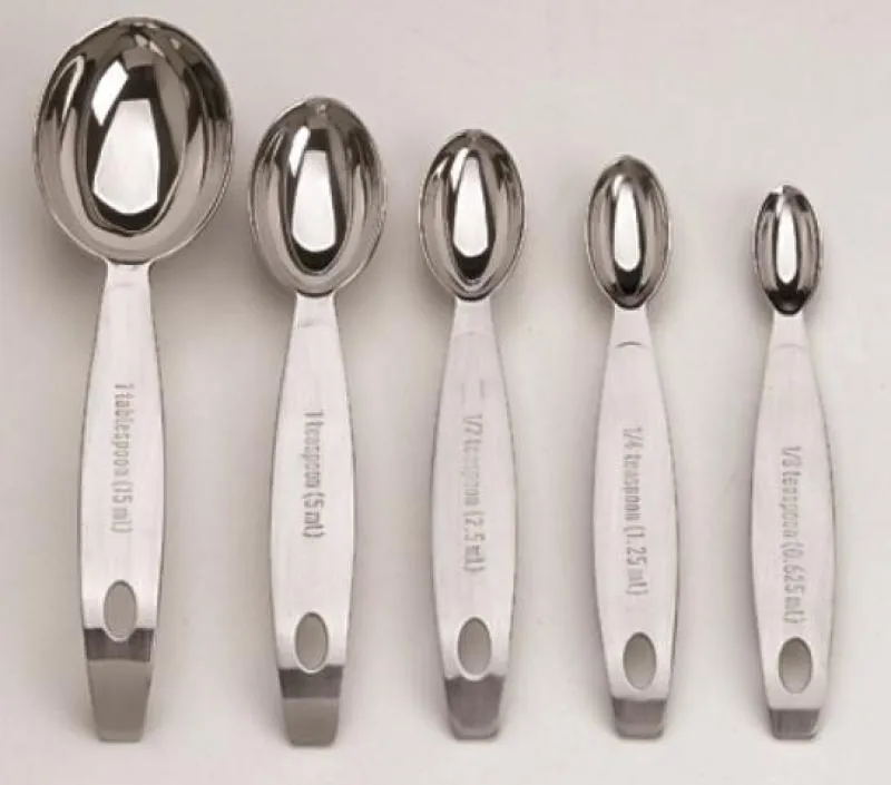 Edelstahl Messlöffel Set (0,625-1,25-2,5-5-und 15 ml)