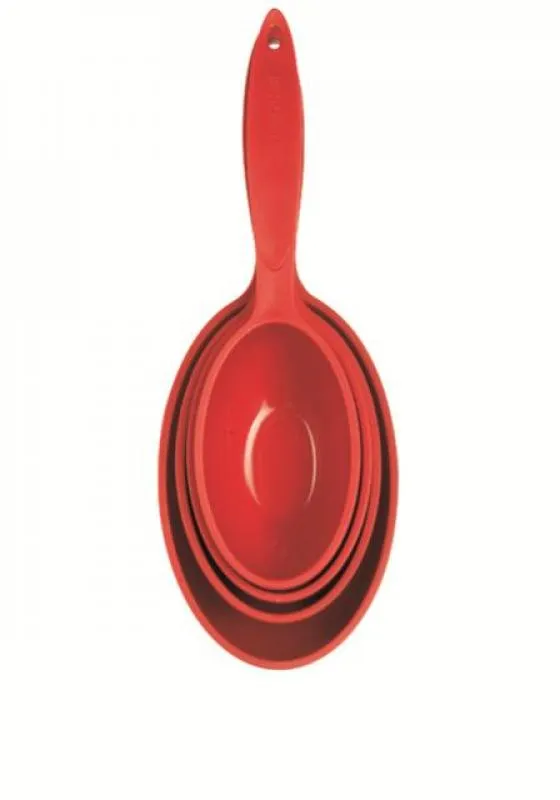 Messbecher Set rot 4-teilig (in rotem Kunststoff )
