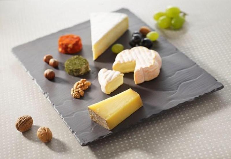 Preview: BURGER & STEAKTELLER 15 x 15 cm QUADRATISCH Matt schiefer