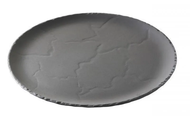 TELLER RUND/ BURGERTELLER/ STEAKTELLER/ SERVIERPLATTE 20 cm Matt schiefer