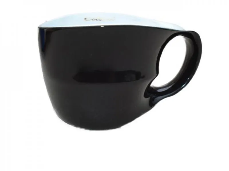 Luigi Colani Porzellan Jumbotasse schwarz mit Untertasse weiß 2 tlg
