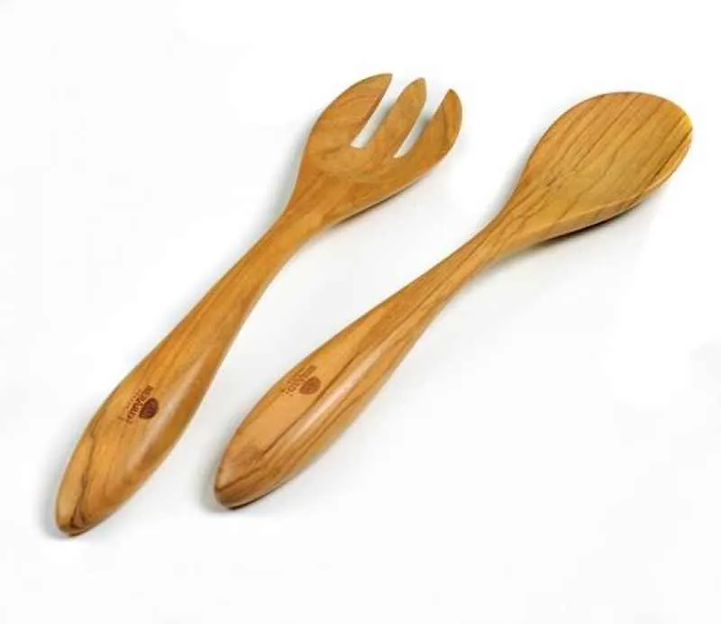 Salatbesteck 31,5cm Olivenholz 