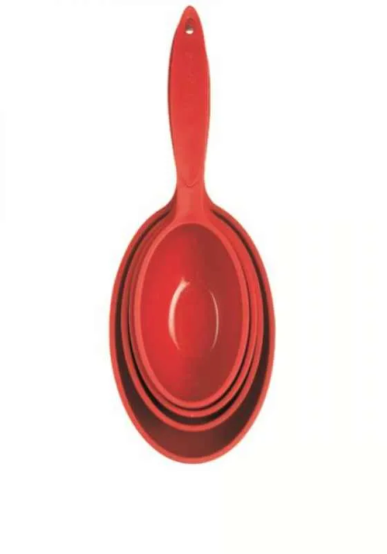Messbecher Set rot 4-teilig (in rotem Kunststoff )