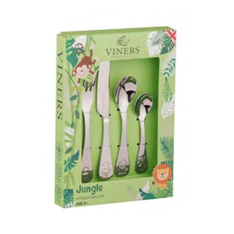 Viners Kinderbesteck 4er-Set Dschungel Edelstahl