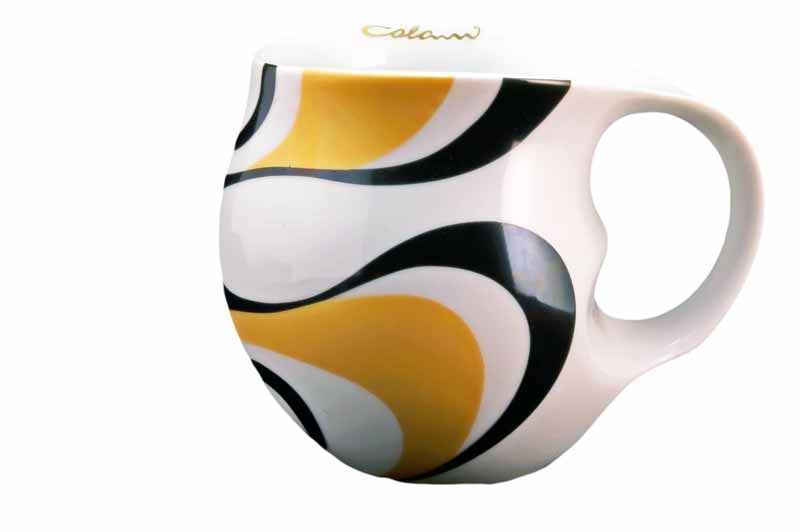 Preview: Colani Kaffeebecher wave gold & schwarz