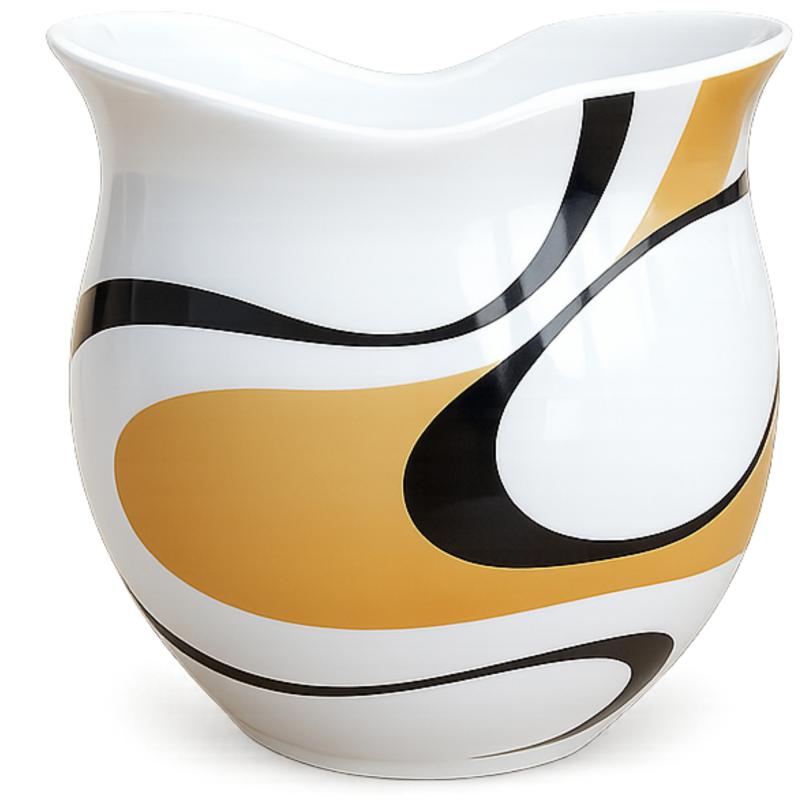 Preview: Luigi Colani Porzellan Kaffeebecher XXL wave gold / black