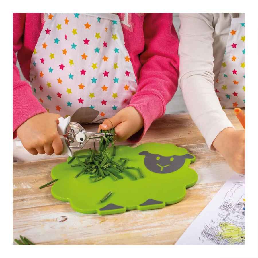 Kinderkitchen Set 3-teilig/ Kindermesser-Set blau/grün/weiß