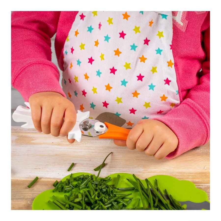 Kinderkitchen Set 3-teilig/ Kindermesser-Set blau/grün/weiß