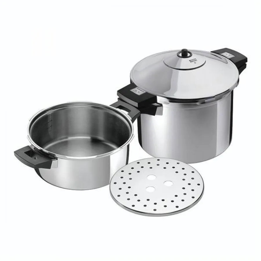 Set Schnellkochtöpfe DUROMATIC® Inox Seitengriffmodelle 4L & 8L/24cm Set Schnellkochtöpfe DUROMATIC® Inox Seitengriffmodelle 4L & 8L/24cm