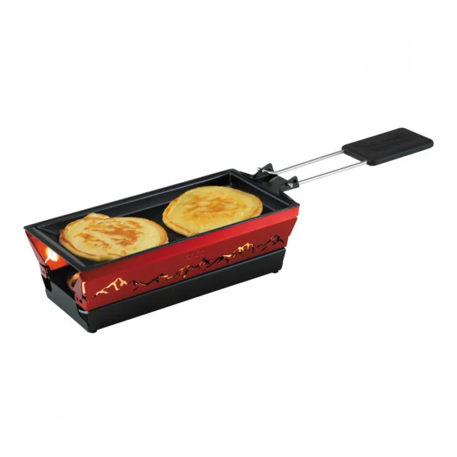 Raclette Set Mini Alpenglühen rot mit Schabern und Teelicht Raclette Set Mini Alpenglühen rot mit Schabern und Teelicht