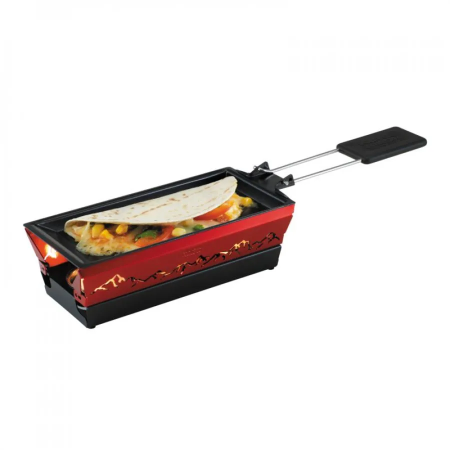 Raclette Set Mini Alpenglühen rot mit Schabern und Teelicht Raclette Set Mini Alpenglühen rot mit Schabern und Teelicht