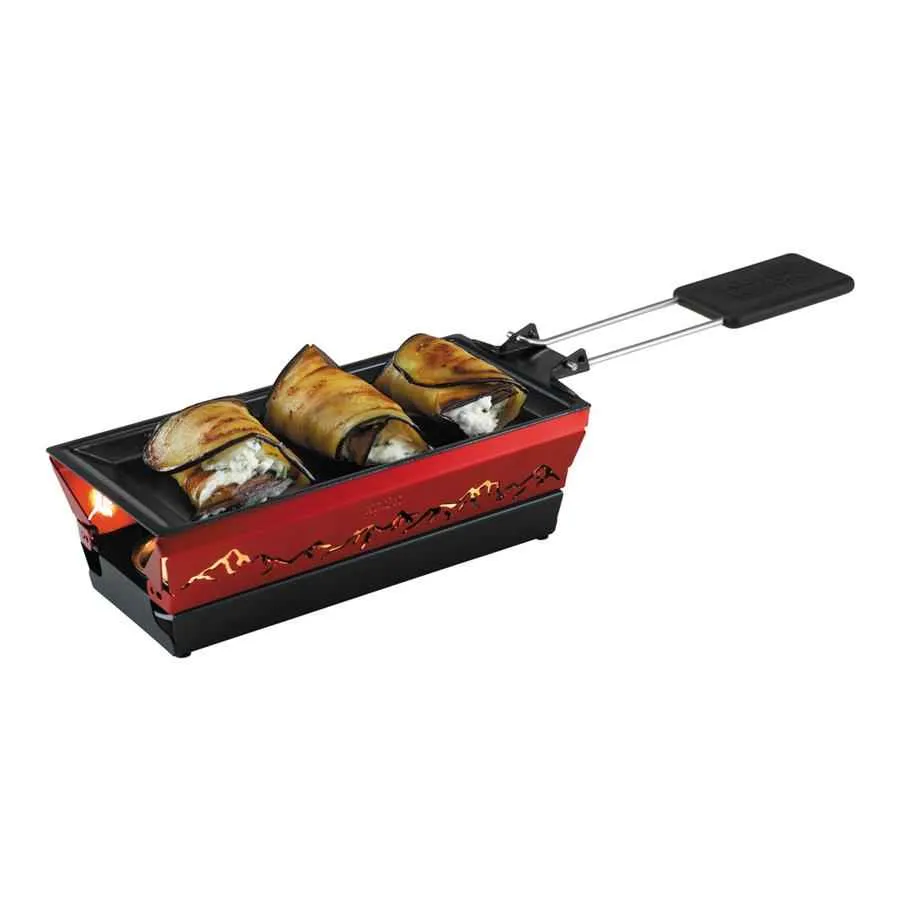 Raclette Set Mini Alpenglühen rot mit Schabern und Teelicht Raclette Set Mini Alpenglühen rot mit Schabern und Teelicht