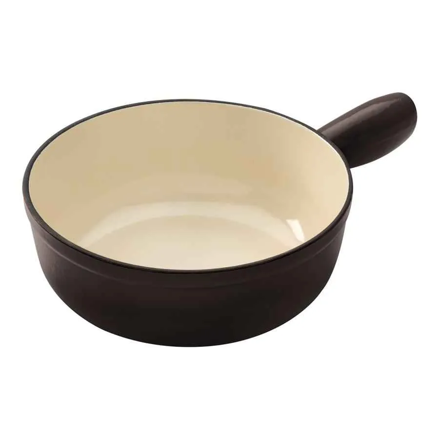 Caquelon/ Fonduetopf Induktion Gusseisen schwarz 20cm