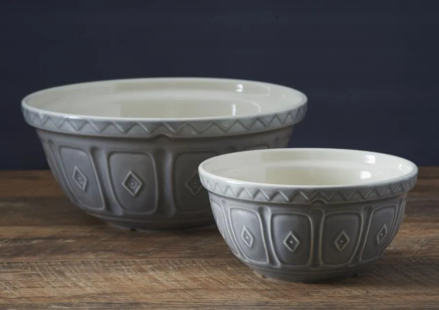 Rührschüssel aus Steingut, grau, 4 Liter 