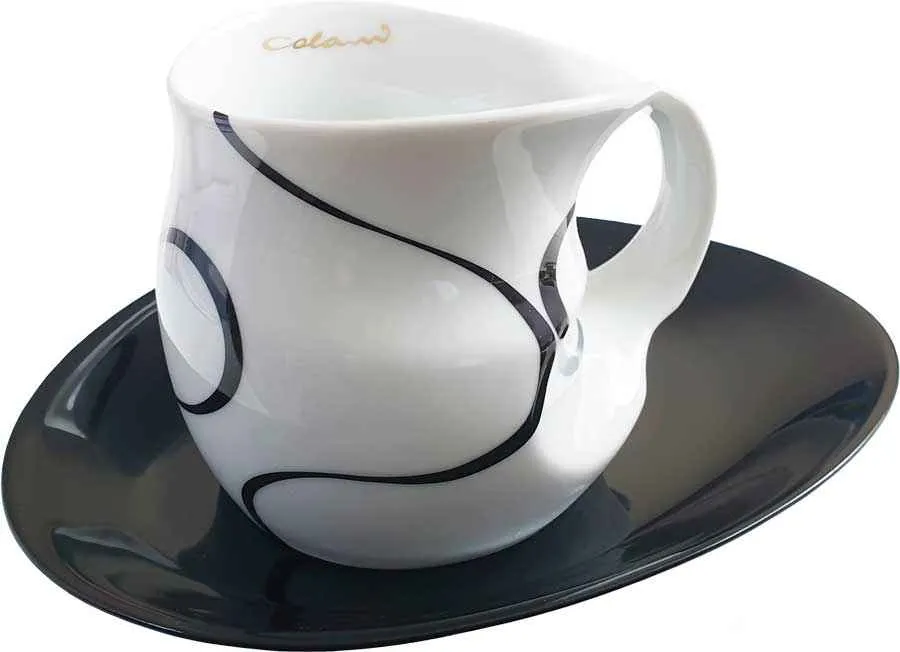 Luigi Colani Porzellan Kaffee - Cappuccino Tasse loop black Luigi Colani Porzellan Kaffee - Cappuccino Tasse loop black