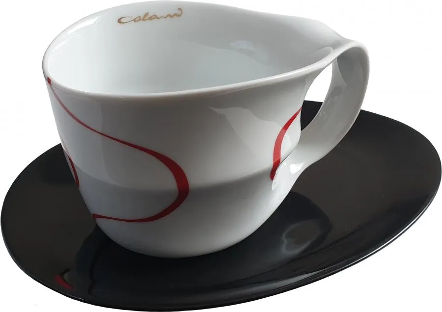 Luigi Colani Porzellan Jumbotasse 2 tlg. loop red